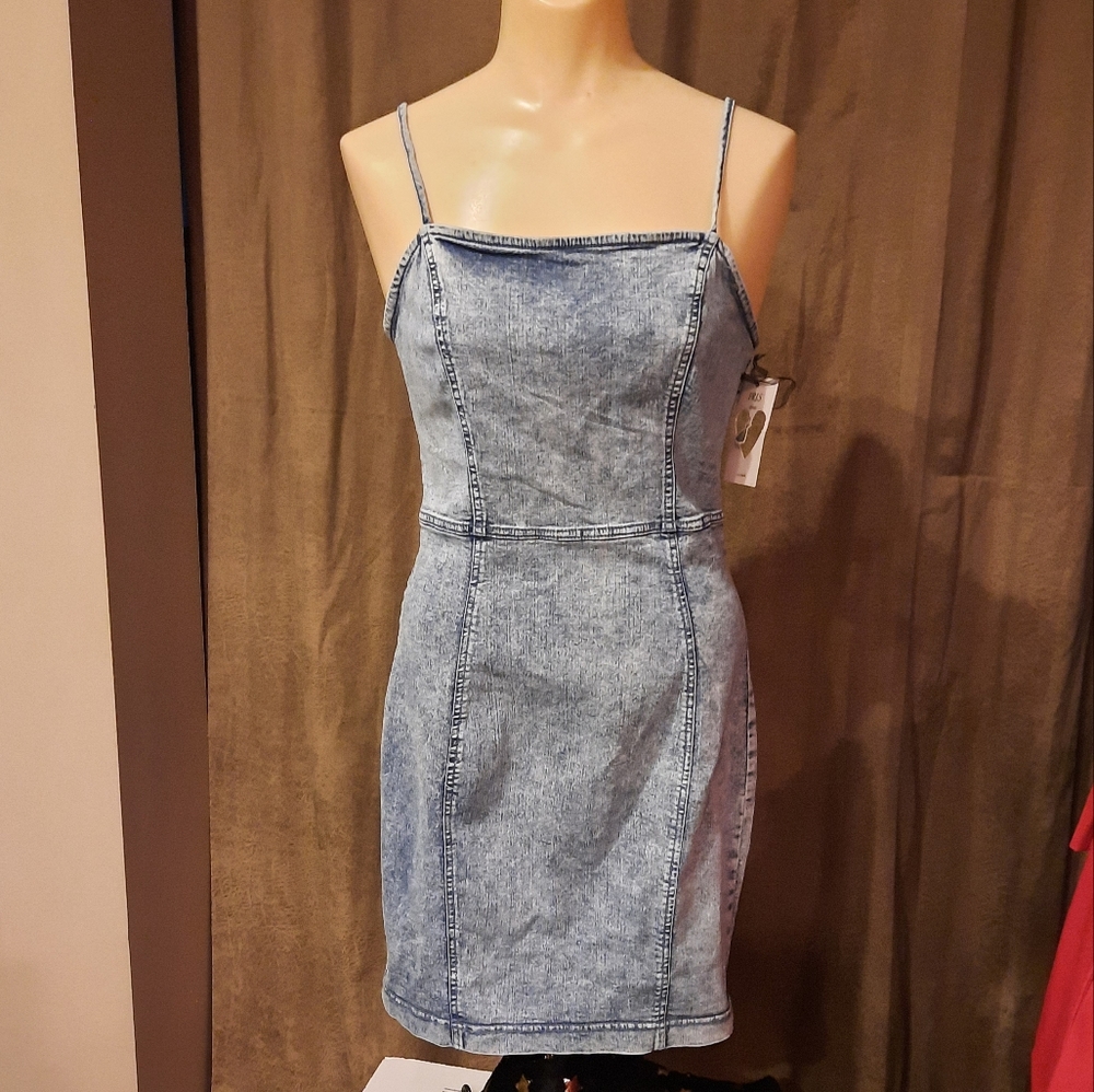 IRIS Stretch Denim Body Con Dress sz M